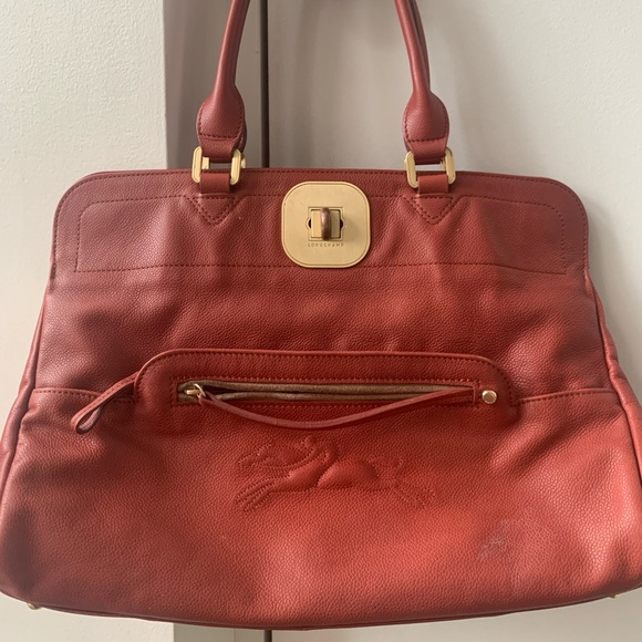 Longchamp Gatsby Burgundy Brown Leather Bag - Picture 11 of 16